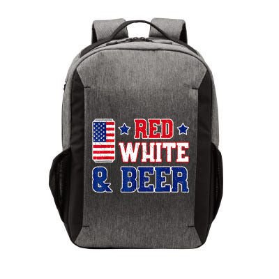 Retro Red White And Beer American Flag 4th Of July Drinking Vector Backpack