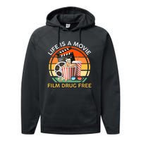 Red Ribbon Week Life Is A Movie Film Drug Free Performance Fleece Hoodie