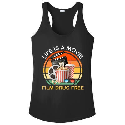 Red Ribbon Week Life Is A Movie Film Drug Free Ladies PosiCharge Competitor Racerback Tank