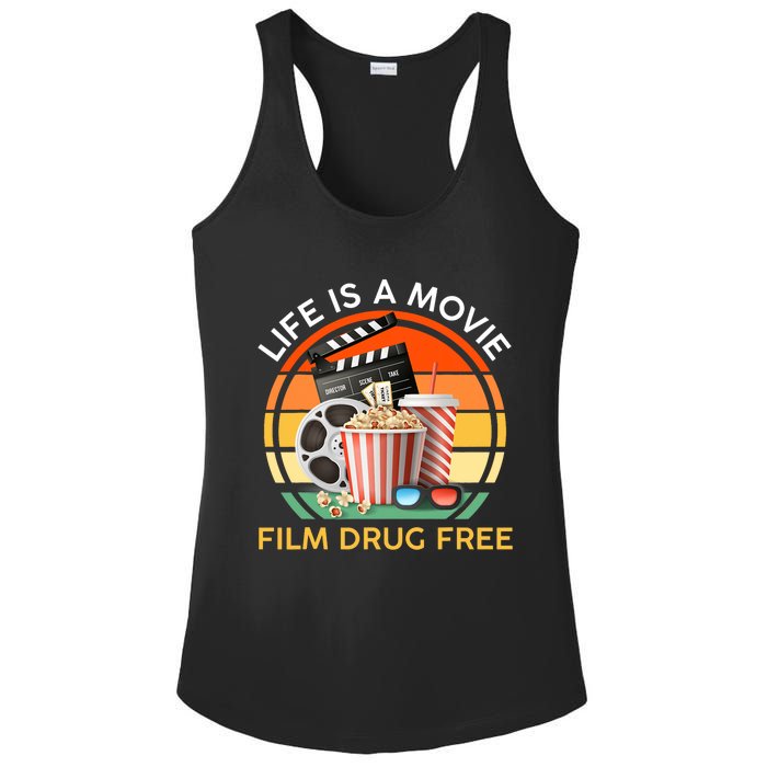 Red Ribbon Week Life Is A Movie Film Drug Free Ladies PosiCharge Competitor Racerback Tank