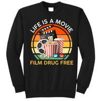 Red Ribbon Week Life Is A Movie Film Drug Free Tall Sweatshirt