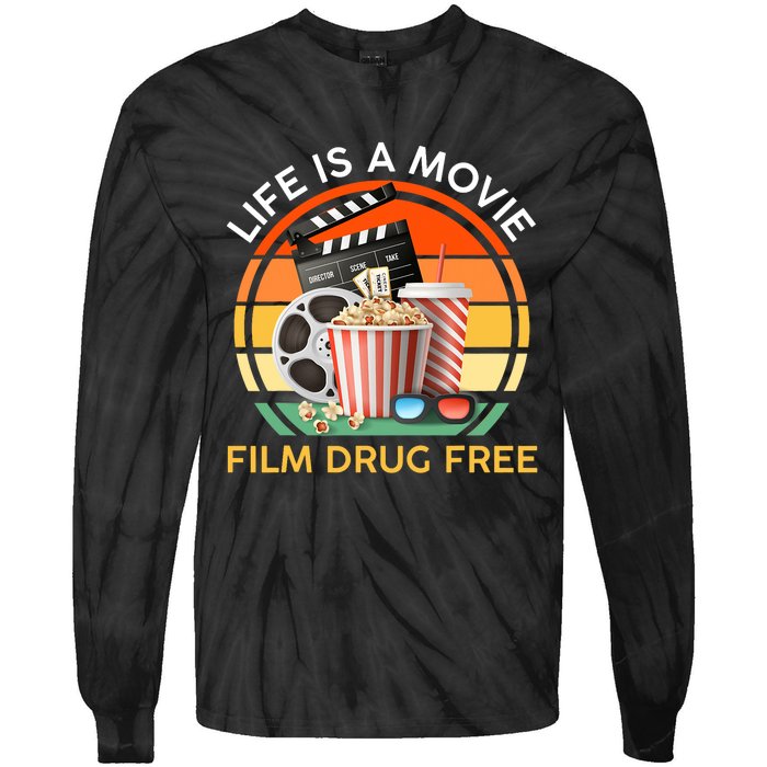 Red Ribbon Week Life Is A Movie Film Drug Free Tie-Dye Long Sleeve Shirt