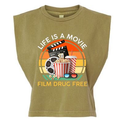 Red Ribbon Week Life Is A Movie Film Drug Free Garment-Dyed Women's Muscle Tee