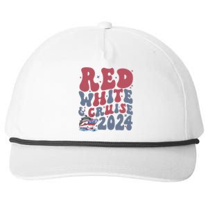 Retro Red White And Cruise Crusing Trip Vacation Snapback Five-Panel Rope Hat