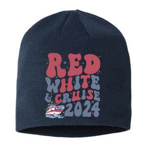 Retro Red White And Cruise Crusing Trip Vacation Sustainable Beanie