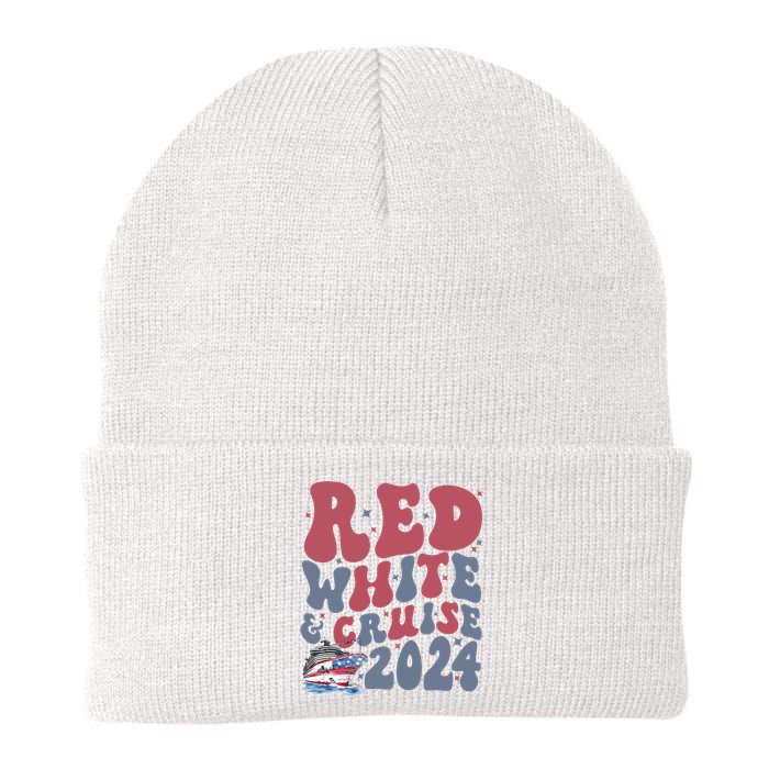 Retro Red White And Cruise Crusing Trip Vacation Knit Cap Winter Beanie