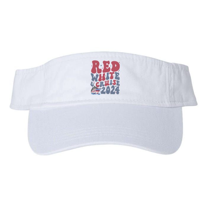 Retro Red White And Cruise Crusing Trip Vacation Valucap Bio-Washed Visor