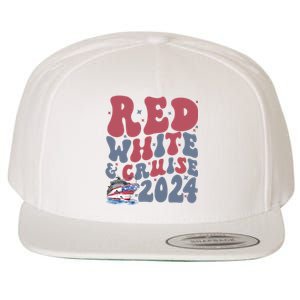 Retro Red White And Cruise Crusing Trip Vacation Wool Snapback Cap