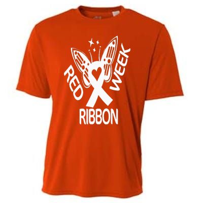 Red Ribbon Week Butterfly We Wear Red Ribbon Week Awareness Cooling Performance Crew T-Shirt