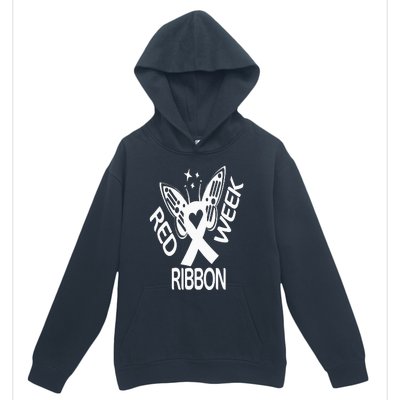 Red Ribbon Week Butterfly We Wear Red Ribbon Week Awareness Urban Pullover Hoodie