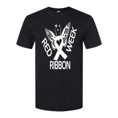 Red Ribbon Week Butterfly We Wear Red Ribbon Week Awareness Softstyle® CVC T-Shirt