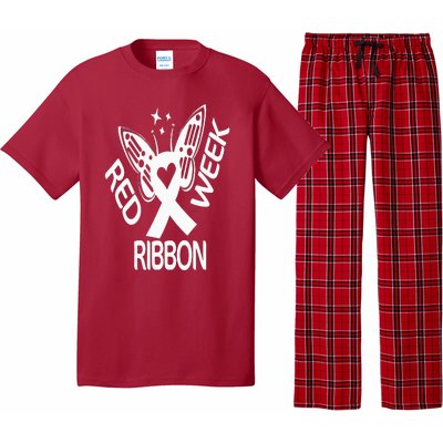 Red Ribbon Week Butterfly We Wear Red Ribbon Week Awareness Pajama Set