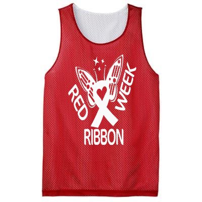 Red Ribbon Week Butterfly We Wear Red Ribbon Week Awareness Mesh Reversible Basketball Jersey Tank