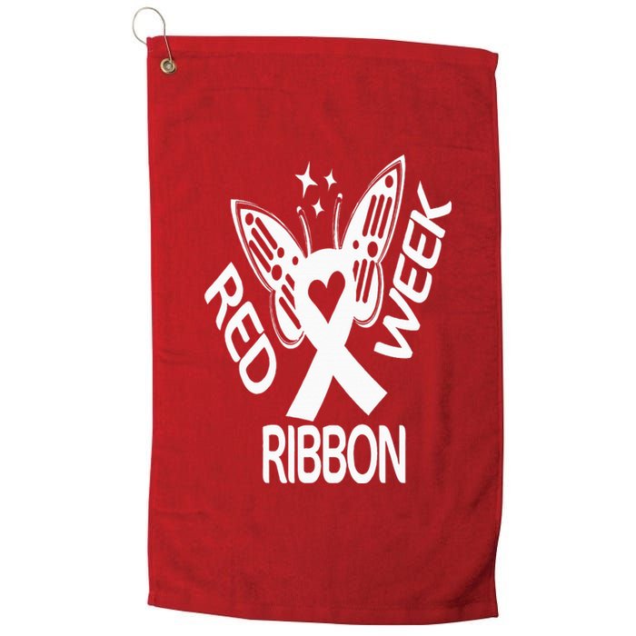 Red Ribbon Week Butterfly We Wear Red Ribbon Week Awareness Platinum Collection Golf Towel