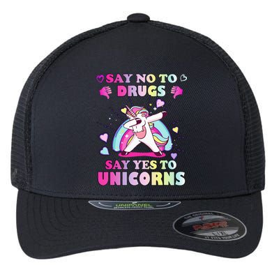 Red Ribbon Week Say No Drugs Say Yes to Unicorns Flexfit Unipanel Trucker Cap