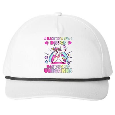 Red Ribbon Week Say No Drugs Say Yes to Unicorns Snapback Five-Panel Rope Hat