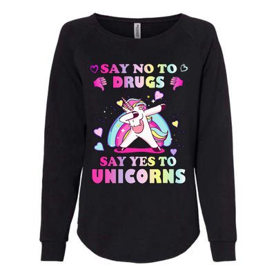 Red Ribbon Week Say No Drugs Say Yes to Unicorns Womens California Wash Sweatshirt