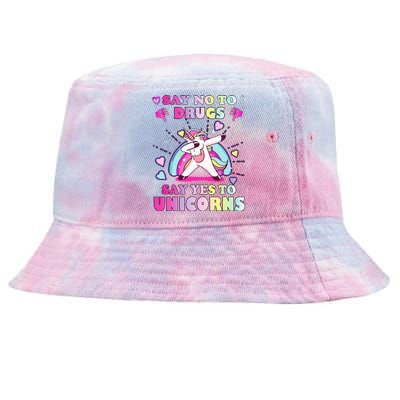 Red Ribbon Week Say No Drugs Say Yes to Unicorns Tie-Dyed Bucket Hat