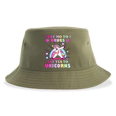 Red Ribbon Week Say No Drugs Say Yes to Unicorns Sustainable Bucket Hat