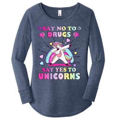 Red Ribbon Week Say No Drugs Say Yes to Unicorns Women's Perfect Tri Tunic Long Sleeve Shirt