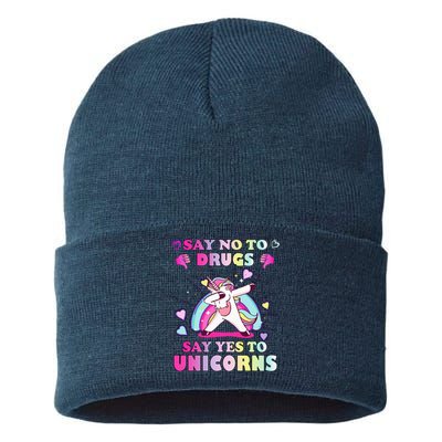 Red Ribbon Week Say No Drugs Say Yes to Unicorns Sustainable Knit Beanie