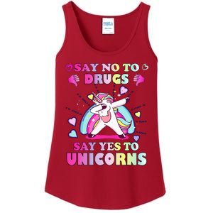 Red Ribbon Week Say No Drugs Say Yes to Unicorns Ladies Essential Tank