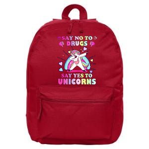 Red Ribbon Week Say No Drugs Say Yes to Unicorns 16 in Basic Backpack