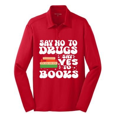 Red Ribbon Week Say No To Drugs Say Yes To Books Learning Silk Touch Performance Long Sleeve Polo