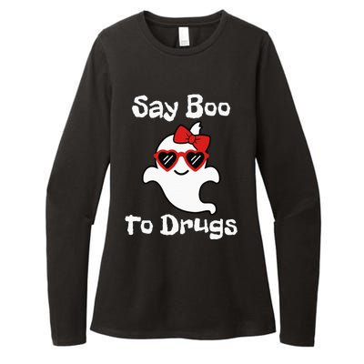 Red Ribbon Week Say Yes To Say Boo To Halloween Say Boo Womens CVC Long Sleeve Shirt