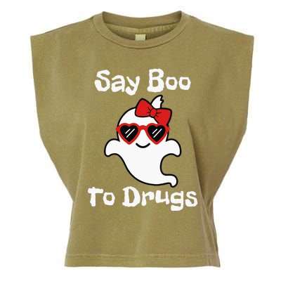 Red Ribbon Week Say Yes To Say Boo To Halloween Say Boo Garment-Dyed Women's Muscle Tee