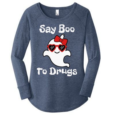 Red Ribbon Week Say Yes To Say Boo To Halloween Say Boo Women's Perfect Tri Tunic Long Sleeve Shirt