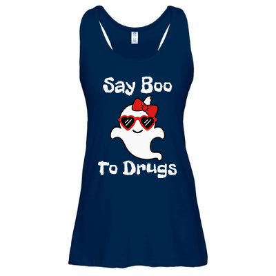 Red Ribbon Week Say Yes To Say Boo To Halloween Say Boo Ladies Essential Flowy Tank