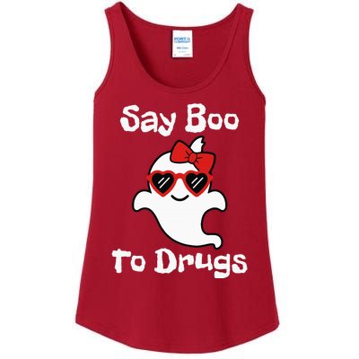 Red Ribbon Week Say Yes To Say Boo To Halloween Say Boo Ladies Essential Tank