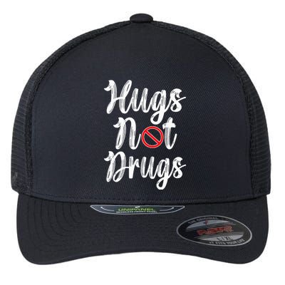 Red Ribbon Week Awareness Hugs Not Drugs  Ribbon Flexfit Unipanel Trucker Cap