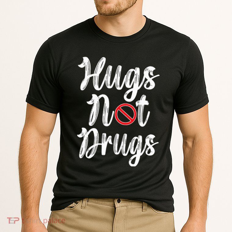 Red Ribbon Week Awareness Hugs Not Drugs  Ribbon Performance Shirt
