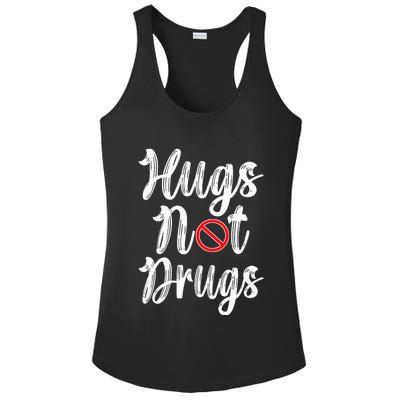 Red Ribbon Week Awareness Hugs Not Drugs  Ribbon Ladies PosiCharge Competitor Racerback Tank