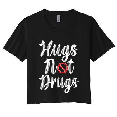 Red Ribbon Week Awareness Hugs Not Drugs  Ribbon Crop Top