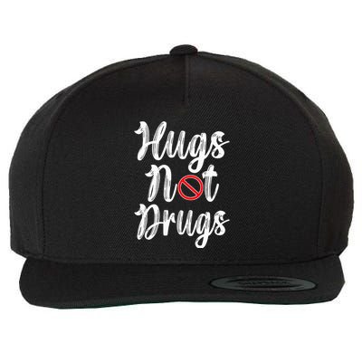 Red Ribbon Week Awareness Hugs Not Drugs  Ribbon Wool Snapback Cap