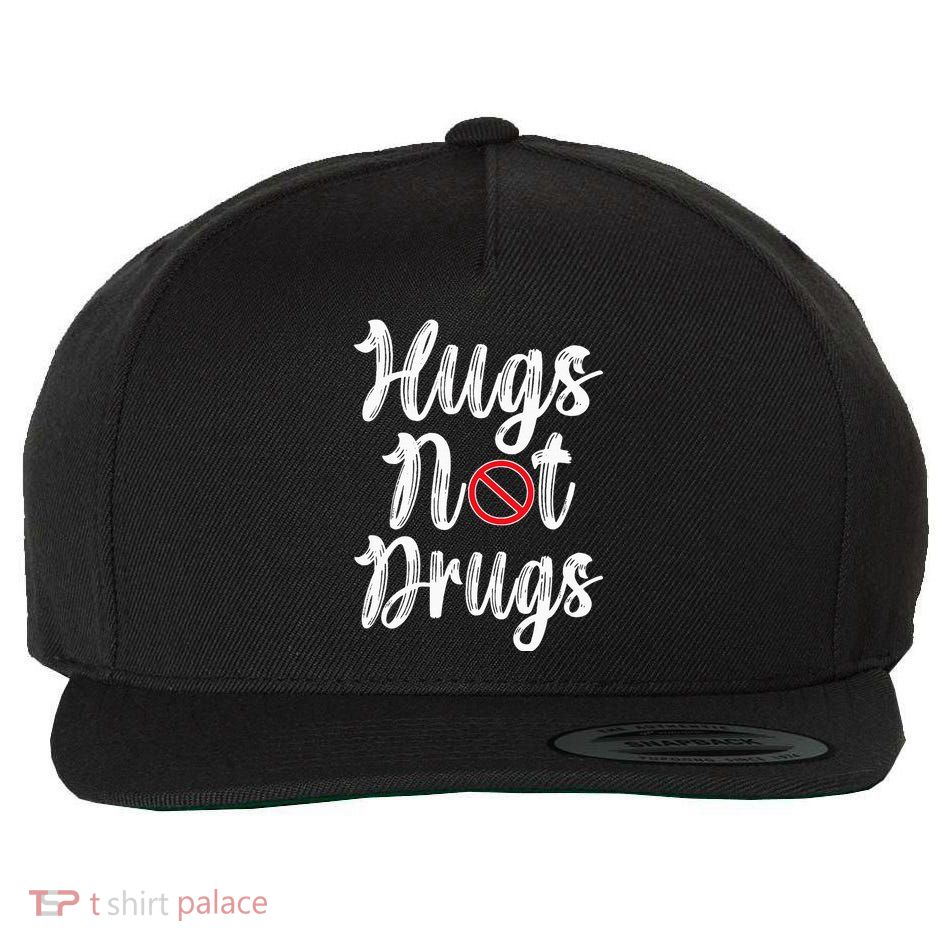Red Ribbon Week Awareness Hugs Not Drugs  Ribbon Wool Snapback Cap