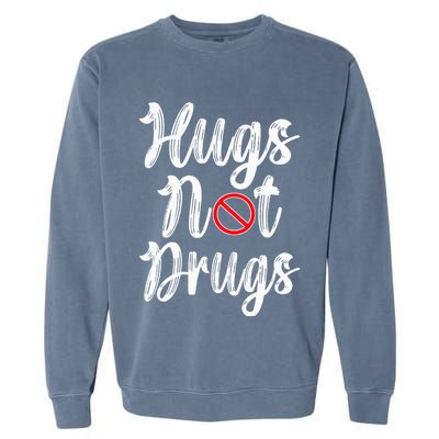 Red Ribbon Week Awareness Hugs Not Drugs  Ribbon Garment-Dyed Sweatshirt