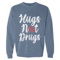Red Ribbon Week Awareness Hugs Not Drugs  Ribbon Garment-Dyed Sweatshirt
