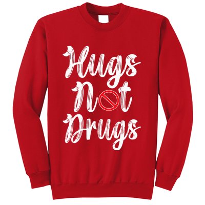 Red Ribbon Week Awareness Hugs Not Drugs  Ribbon Sweatshirt