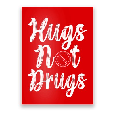 Red Ribbon Week Awareness Hugs Not Drugs  Ribbon Poster