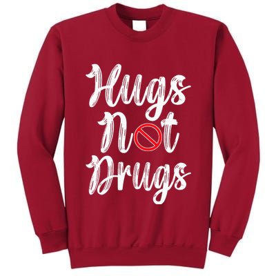 Red Ribbon Week Awareness Hugs Not Drugs  Ribbon Tall Sweatshirt