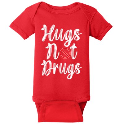 Red Ribbon Week Awareness Hugs Not Drugs  Ribbon Baby Bodysuit