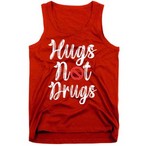 Red Ribbon Week Awareness Hugs Not Drugs  Ribbon Tank Top