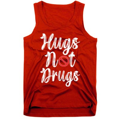 Red Ribbon Week Awareness Hugs Not Drugs  Ribbon Tank Top