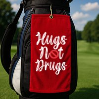 Red Ribbon Week Awareness Hugs Not Drugs  Ribbon Golf Towel
