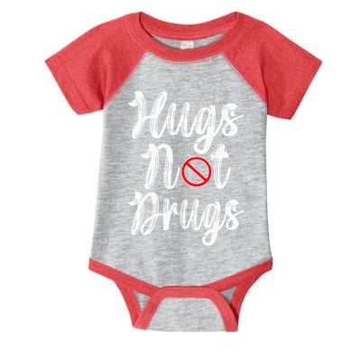 Red Ribbon Week Awareness Hugs Not Drugs  Ribbon Infant Baby Jersey Bodysuit