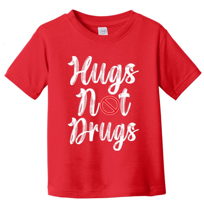 Red Ribbon Week Awareness Hugs Not Drugs  Ribbon Toddler T-Shirt